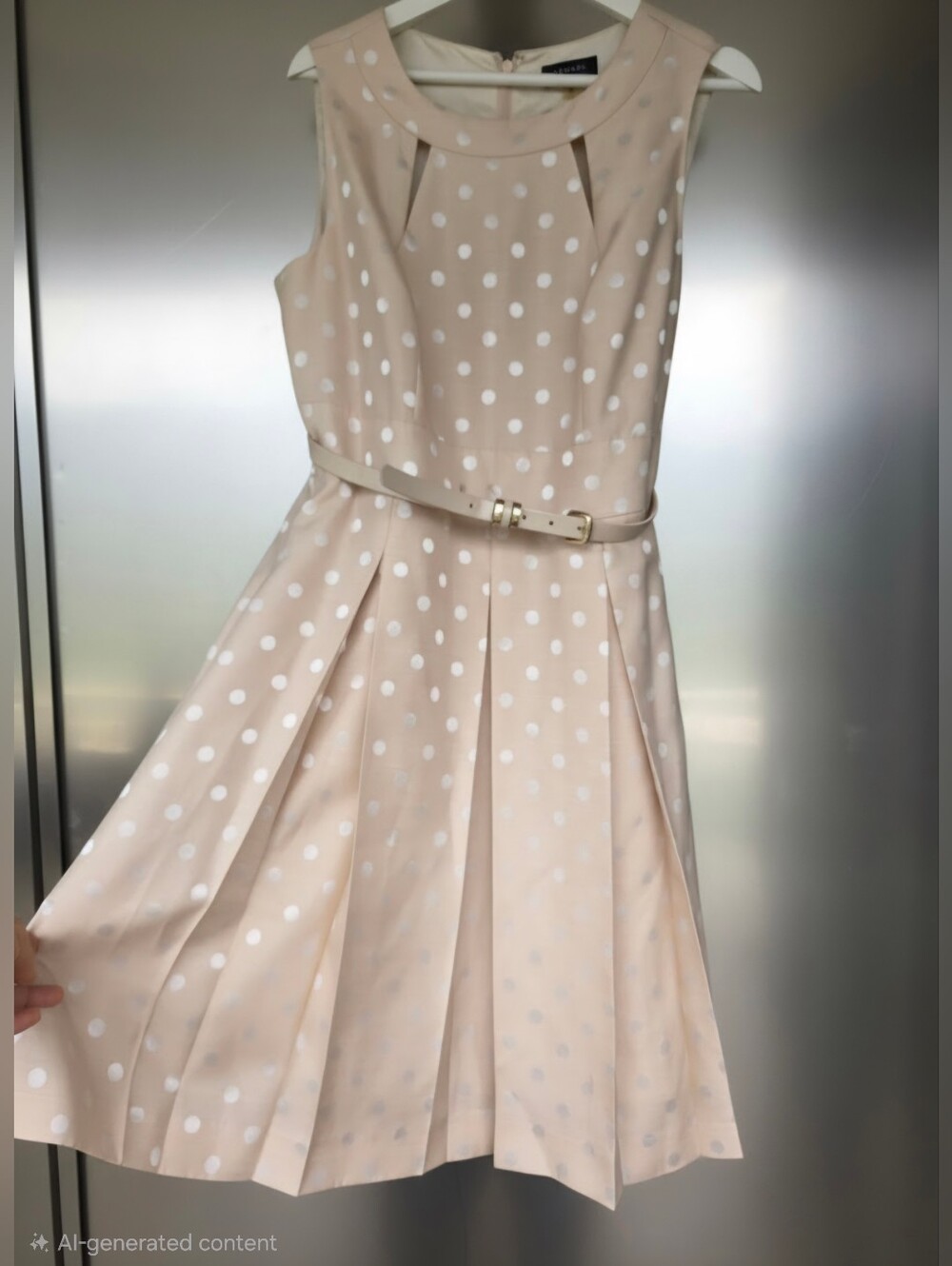 Tahari Asl-12- Sweet Shiny Polka Dot Dress